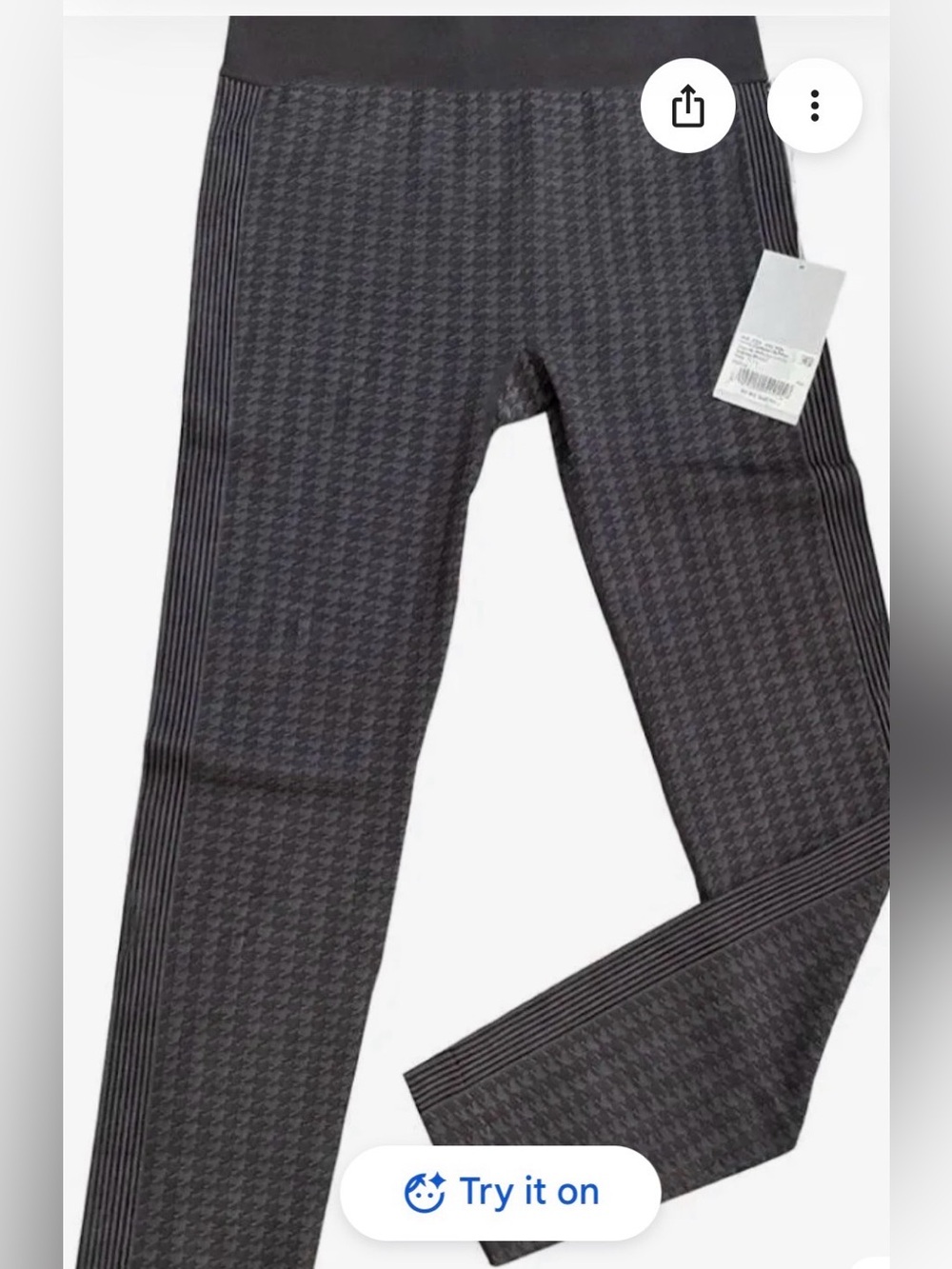 Antonio Melani Stretch Houndstooth Performance Women's Pants - Charcoal Gray
